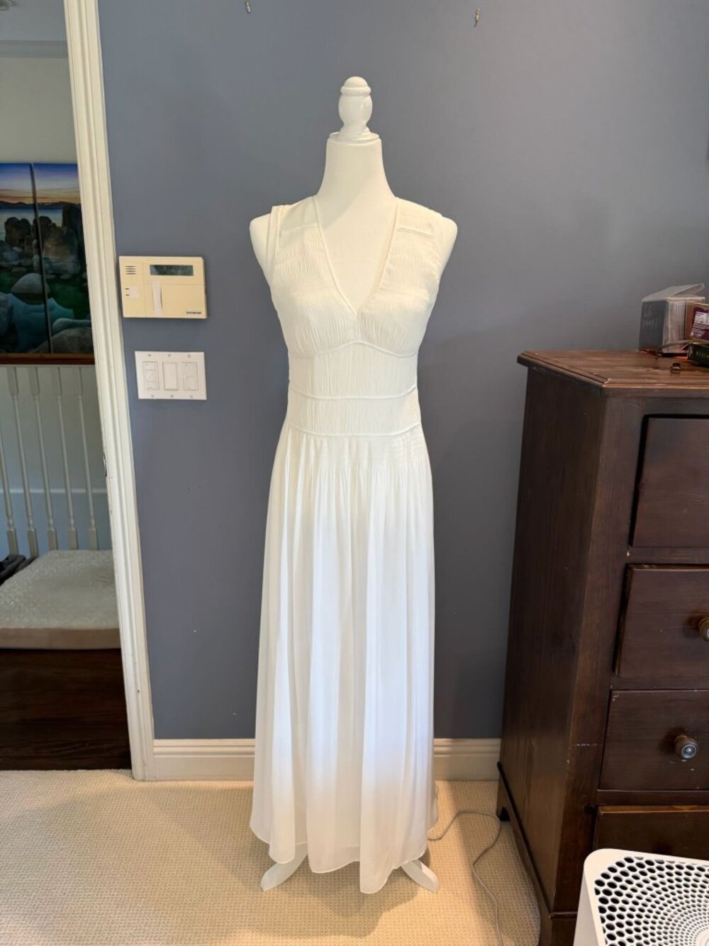 Diane von Furstenberg Ivory Sleeveless Maxi Dress Size 2